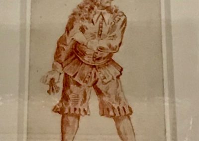 Molière en Harpagon dans l'Avare- dessin à la sanguine- XVIIIème s.
