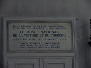 Musée de la voiture-Plaque inauguration -1927