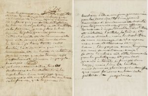Original de la lettre de l'Impératrice Joséphine en date du 15 décembre 1809, par laquelle elle consent à la dissolution de son mariage. Archives nationales.