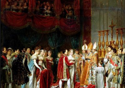 Mariage de Napoléon et Marie-Louise (cérémonie religieuse du 2 avril 1810 tenue dans le Salon carré du Louvre), par Georges Rouget.