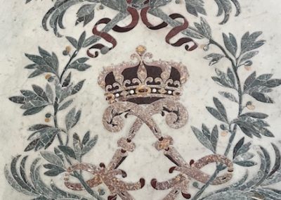 Detail d_une des mosaiques du pavement realisees vers 1701 - la partie centrale fut detruite pour creuser le lieu du tombeau de l_Empereur